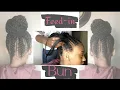 Feed in braids into a bun Feed in braids on natural hair KID FRIENDLY