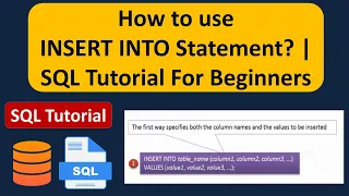 How to use INSERT INTO Statement SQL Tutorial For Beginners Learn SQL