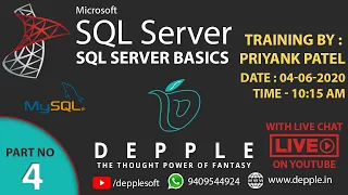 SQL Database Part 4 How to Work With Data definition using Query with MS SQL Server in Hindi