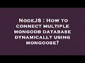 NodeJS How to connect multiple mongodb database dynamically using mongoose