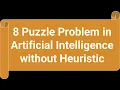 What is 8 Puzzle Problem in Artificial Intelligence without Heuristic
