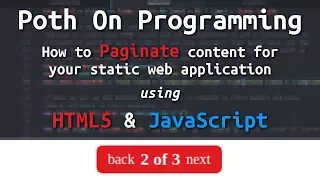 Pagination for Static Web Applications in Pure JavaScript