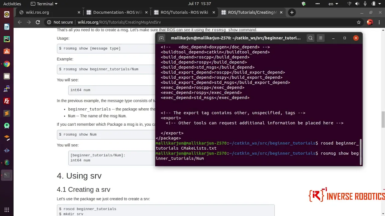 ROS Tutorial #12 ROS Noetic Creating a ROS msg and srv
