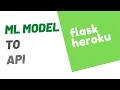 Deploy ml model using flask heroku server ML model to API