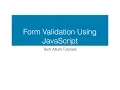 Form Validation using JavaScript