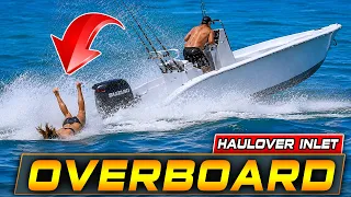 GIRL LAUNCHED OVERBOARD AT HAULOVER INLET !! HAULOVER BOATS | BOAT ZONE