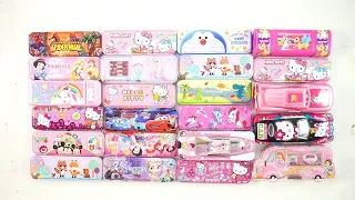 pink cute unicorn stationery collection 😘 geometry,hello kitty,pencil box,sharpener,eraser,unicorn