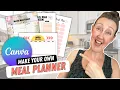 How to MAKE YOUR OWN MEAL PLANNER TEMPLATE PDF in Canva
