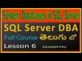System Databases in SQL Server-SQL Server DBA Full Online course in Telugu - Lesson 6