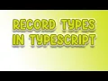 ENG How to create mapped types with Record type in Typescript