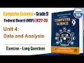 Computer Science Class 9 Chapter 4 Unit 4 Long Questions FBISE