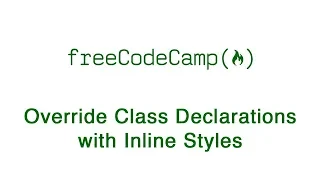 Basic CSS - Override Class Declarations with Inline Styles