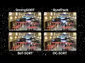ByteTrack vs BoT-SORT vs StrongSORT vs OC-SORT YOLOv8x Comparision