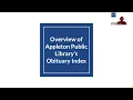 Overview of Appleton Public Library s Obituary Index