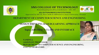 Design Thinking Based Learning Abstract Class Interface OOPS Using JAVA SNS Institutions