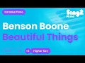 Download Lagu Benson Boone - Beautiful Things (Higher Key) Karaoke Piano
