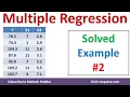 2 Multiple Linear Regression Solved Numerical Example in Machine Learning Data Mining Mahesh Huddar