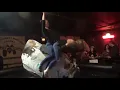 Close call Wardrobe malfunction bull ride