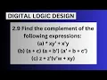 2 9 Find the complement of the following expressions a xy x y