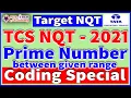 TCS NQT Preparation TCS NQT Coding Questions Prime number between range Fox-Tech Academy