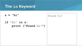 Python - The in Keyword