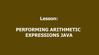 ARITHMETICS EXPRESSIONS IN JAVA