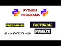 Python Programs 2 Factorial Program in Python using for loop In Telugu