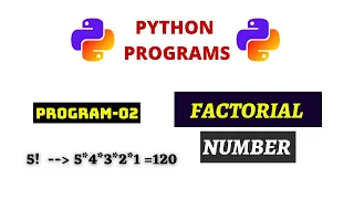 Python Programs 2 Factorial Program in Python using for loop In Telugu