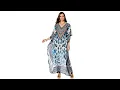 Asa Kaftans Animal Print Sheer Long Caftan