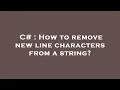 C How to remove new line characters from a string