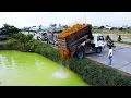Download Lagu Dump Truck Unloads, Bulldozer Takes Control – Awesome! Full Video