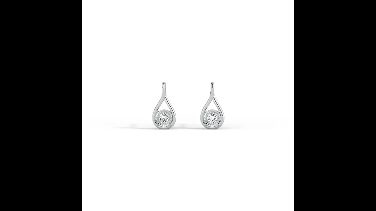 Lab-Grown Diamond Teardrop Stud Earrings in Sterling Silver