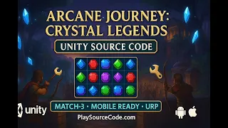 Arcane Journey Crystal Legends - Unity Source Code Match-3 Puzzle Mobile URP Playsourcecode com