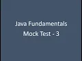 Mock Test - 3 Java Fundamentals Nxtwave