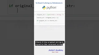 Python program to check if a string is a palindrome or not