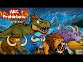 ABC Prehistoric Safari Animals Sounds Song | colorful animals for kids | Giggles and Toons