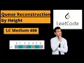 Queue Reconstruction by Height Leetcode Medium 406