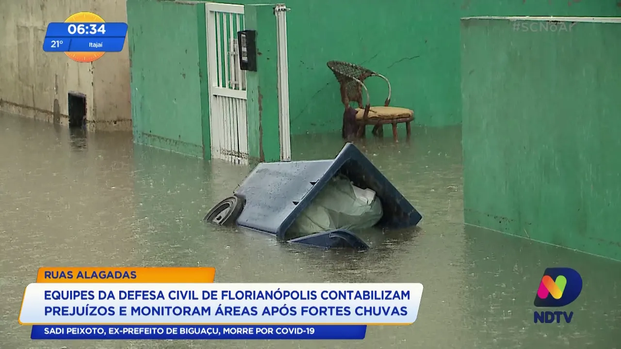 Após fortes chuvas, equipes da Defesa Civil de Florianópolis contabilizam prejuízos