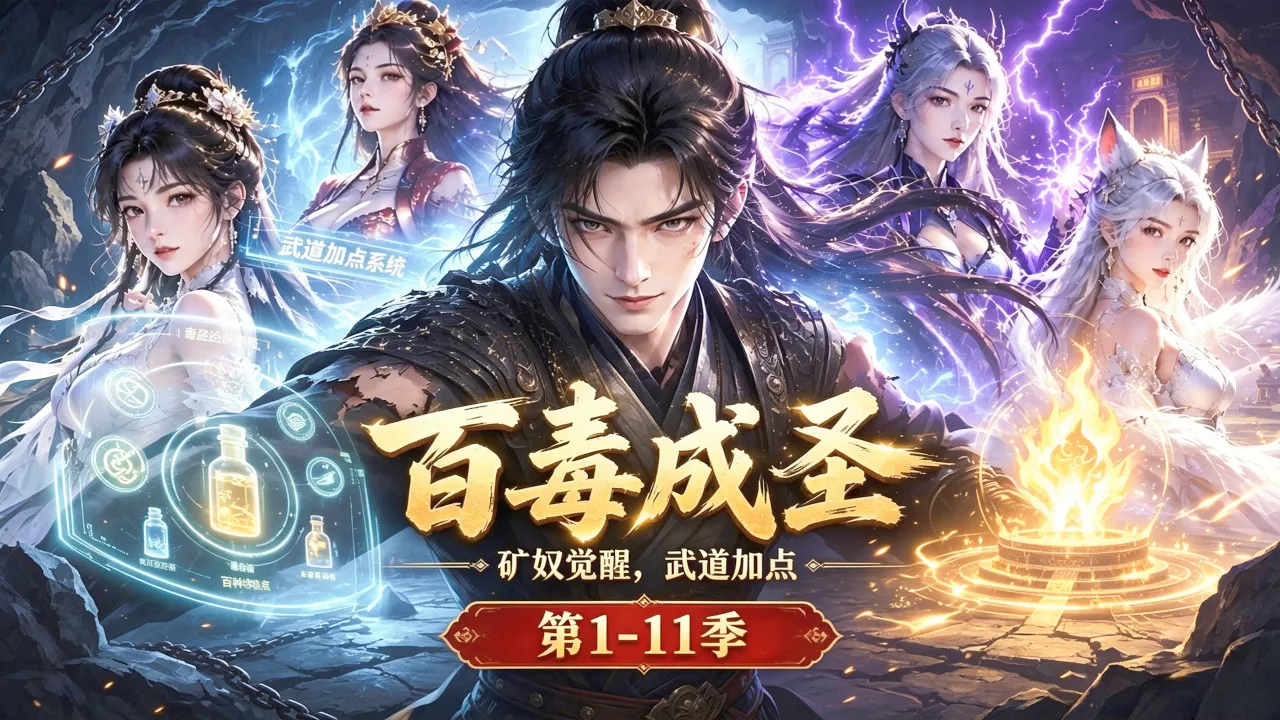 一口气看完丨第1-11季,底层矿奴觉醒武道加点系统,身怀百种毒药,苟到最后直接成圣