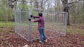 Assembling Chain Link Fence Panels for a 10 ft x 10 ft Storage Area Dog Kennel