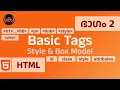 HTML Basic Tags Box Model Tags h1 h6 div style p link class id css