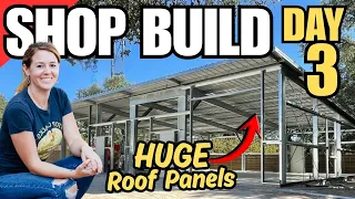 Prefab Shop - Handling 44-ft. Roof Panels without a Crane