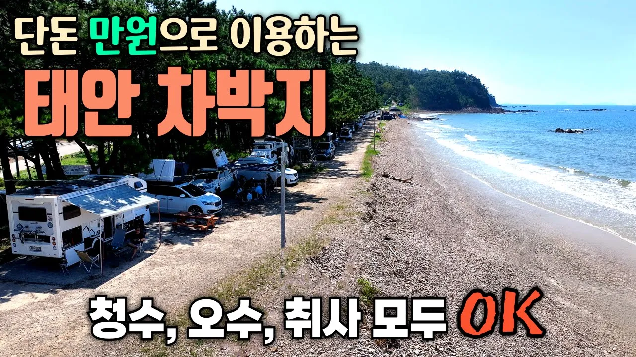 만원으로 즐기는 태안 노지차박 / 청수,오수,쓰레기,취사걱정 없이 맘편히 캠핑해요 / 바지락 넘쳐나는 해루질 천국 / 만원 야영장 / 오뚜기 즉석국  /샛별해수욕장 サムネイル