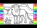How to Draw a LION for Kids LION Drawing and Coloring Pages for Kids