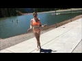 crossdressed in a bikini at the lake