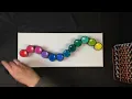 Rainbow Waves acrylic painting.