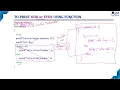 Function Example Odd or Even Number Function Lec 92 C Programming Tutorials
