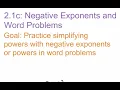 8th Grade GoMath Module 2 Lesson 1c Integer Exponents Negative Exponents Word Problems