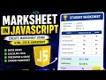 Marksheet program in javascript