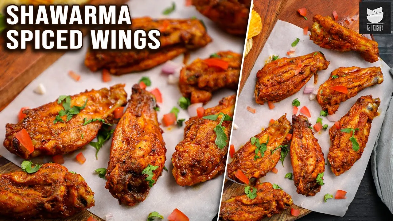 Shawarma Spiced Chicken Wings With Lemon Tzatziki Dipping Sauce   Baked Chicken Wings   Get Curried